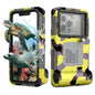 15m Waterproof Phone Case for Diving & Surfing - 1 Hour Underwater Shooting, Dual Seal, Zinc Alloy Buckle, Fits iPhone Samsung Xiaomi up to 6.9 Inch(Camouflage yellow+black)