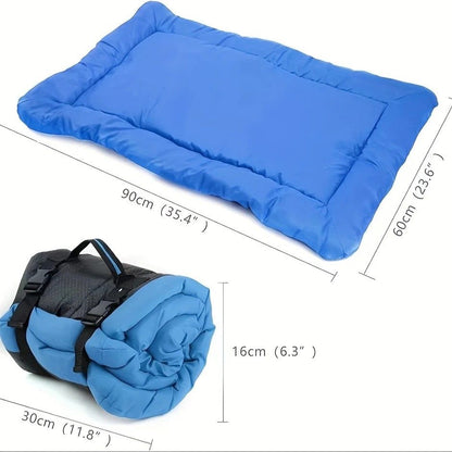 High-quality moisture-proof thick portable camping dog bed suitable for medium / large / small dogs - durable polyester outdoor mat with handle foldable design suitable for travel home and camping trips camping bed(red)