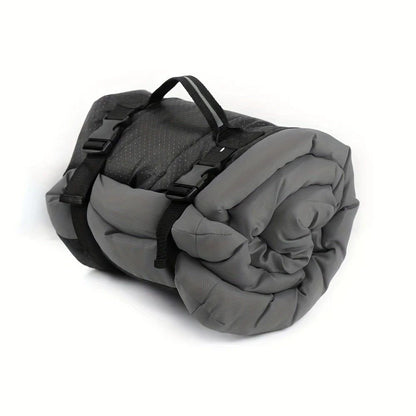 High-quality moisture-proof thick portable camping dog bed suitable for medium / large / small dogs - durable polyester outdoor mat with handle foldable design suitable for travel home and camping trips camping bed.BLUE