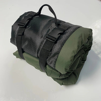 High-quality moisture-proof thick portable camping dog bed suitable for medium / large / small dogs - durable polyester outdoor mat with handle foldable design suitable for travel home and camping trips camping bed.GREY