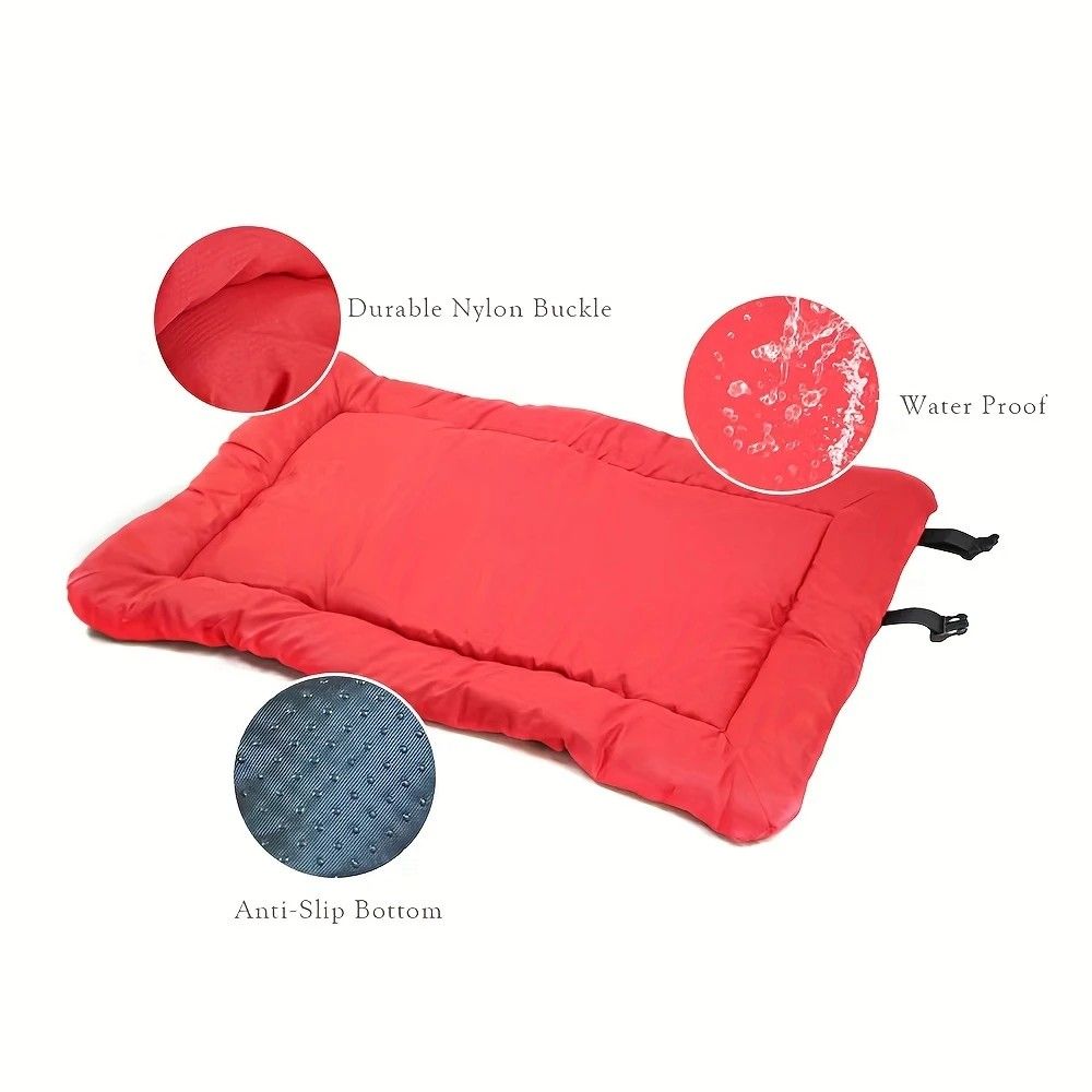 High-quality moisture-proof thick portable camping dog bed suitable for medium / large / small dogs - durable polyester outdoor mat with handle foldable design suitable for travel home and camping trips camping bed.pitch green