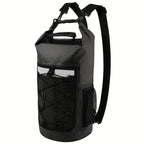 25L Large Capacity Waterproof Backpack Double Layer Rainproof Dry Wet Separation Abrasion Resistant Night Reflective for Outdoor Camping Kayaking Surfing Canyoning Daily Commute(ching; cyan)