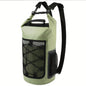 25L Large Capacity Waterproof Backpack Double Layer Rainproof Dry Wet Separation Abrasion Resistant Night Reflective for Outdoor Camping Kayaking Surfing Canyoning Daily Commute（pitch green）