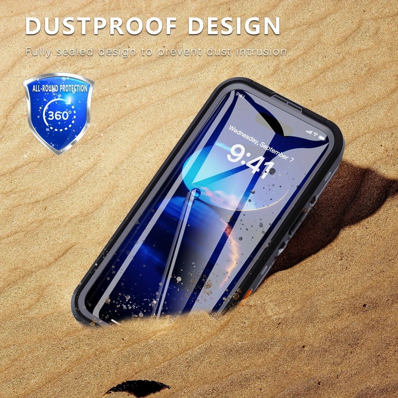 iPhone 16 Plus Waterproof Phone Case IP68 Drop Protection Snow Dust Resistant with Lanyard for Swimming Skiing Off Road Adventures(blue)