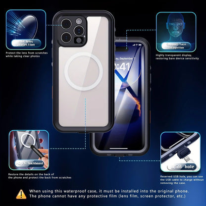 iPhone 16  Waterproof Phone Case IP68 Drop Protection Snow Dust Resistant with Lanyard for Swimming Skiing Off Road Adventures(black)