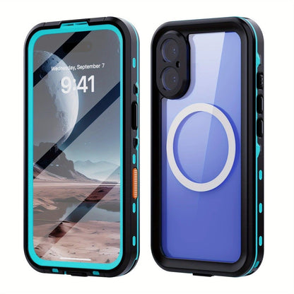 iPhone 16  Waterproof Phone Case IP68 Drop Protection Snow Dust Resistant with Lanyard for Swimming Skiing Off Road Adventures(black)