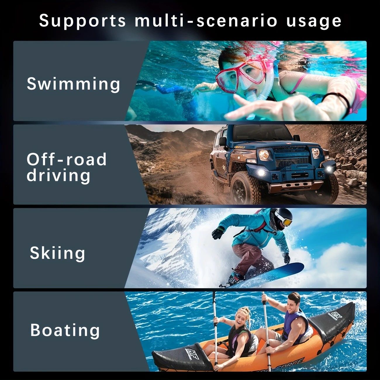 iPhone 16 Plus Waterproof Phone Case IP68 Drop Protection Snow Dust Resistant with Lanyard for Swimming Skiing Off Road Adventures(black)