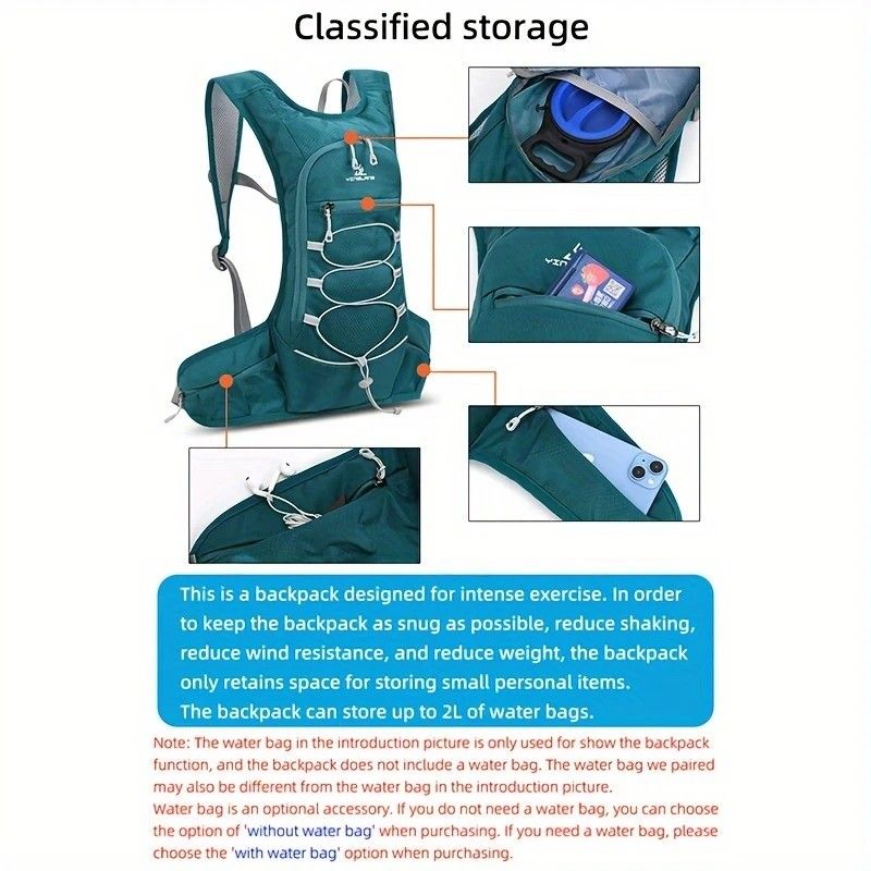 Lightweight Trail Running Hydration Backpack, Cycling Hiking Mountaineering Backpack, Night-Reflective Breathable Design(BLUE)