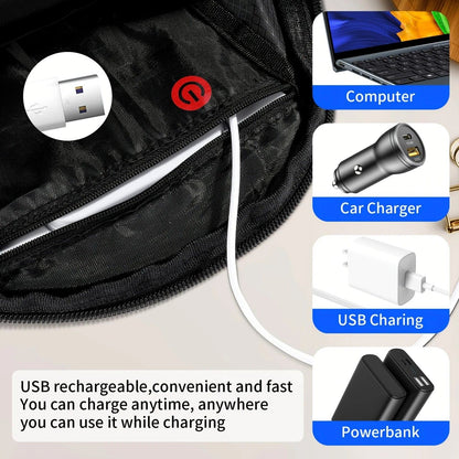 15L Backpack with USB Charging & Smart LED Turn Signals, Waterproof Cycling Commuter Daypack, Lightweight Nylon, Safety Reflective(black)