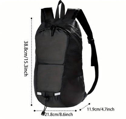 15L Backpack with USB Charging & Smart LED Turn Signals, Waterproof Cycling Commuter Daypack, Lightweight Nylon, Safety Reflective(black)