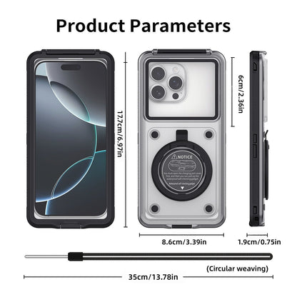 Newly Upgraded IPX8 Diving Phone Case, 15m Waterproof, 6.9-inch Universal, Surfing Swimming Underwater Photography, Shockproof and Scratch-Resistant.black