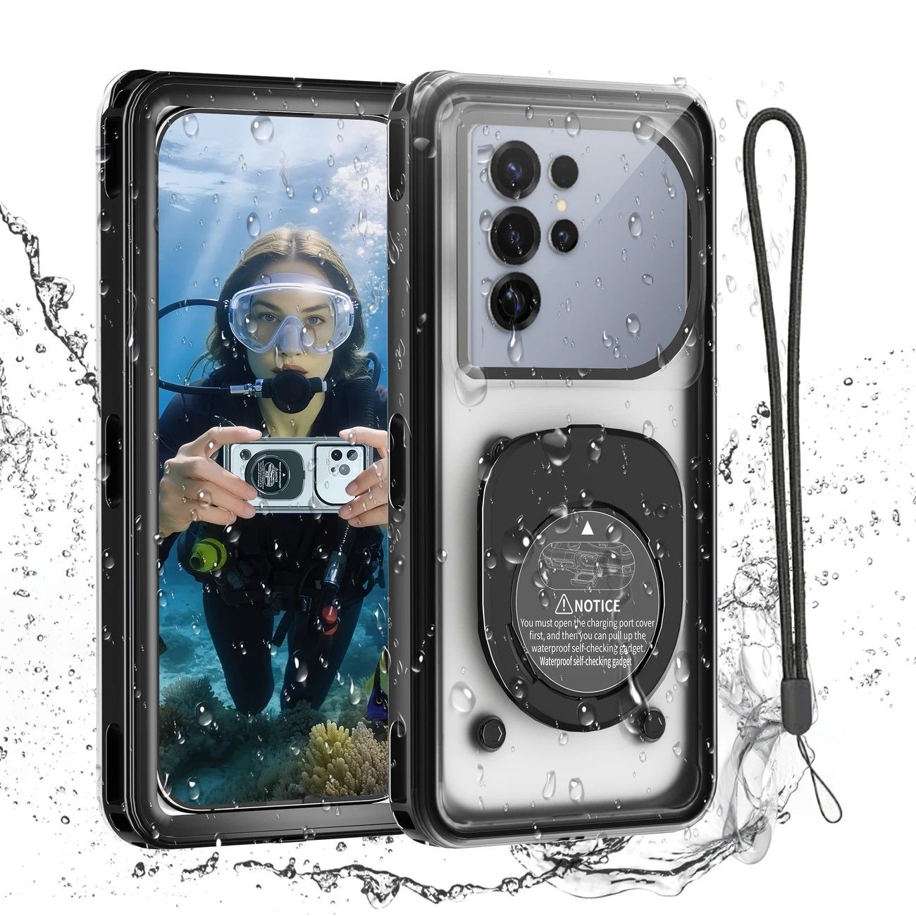 Newly Upgraded IPX8 Diving Phone Case, 15m Waterproof, 6.9-inch Universal, Surfing Swimming Underwater Photography, Shockproof and Scratch-Resistant.light blue