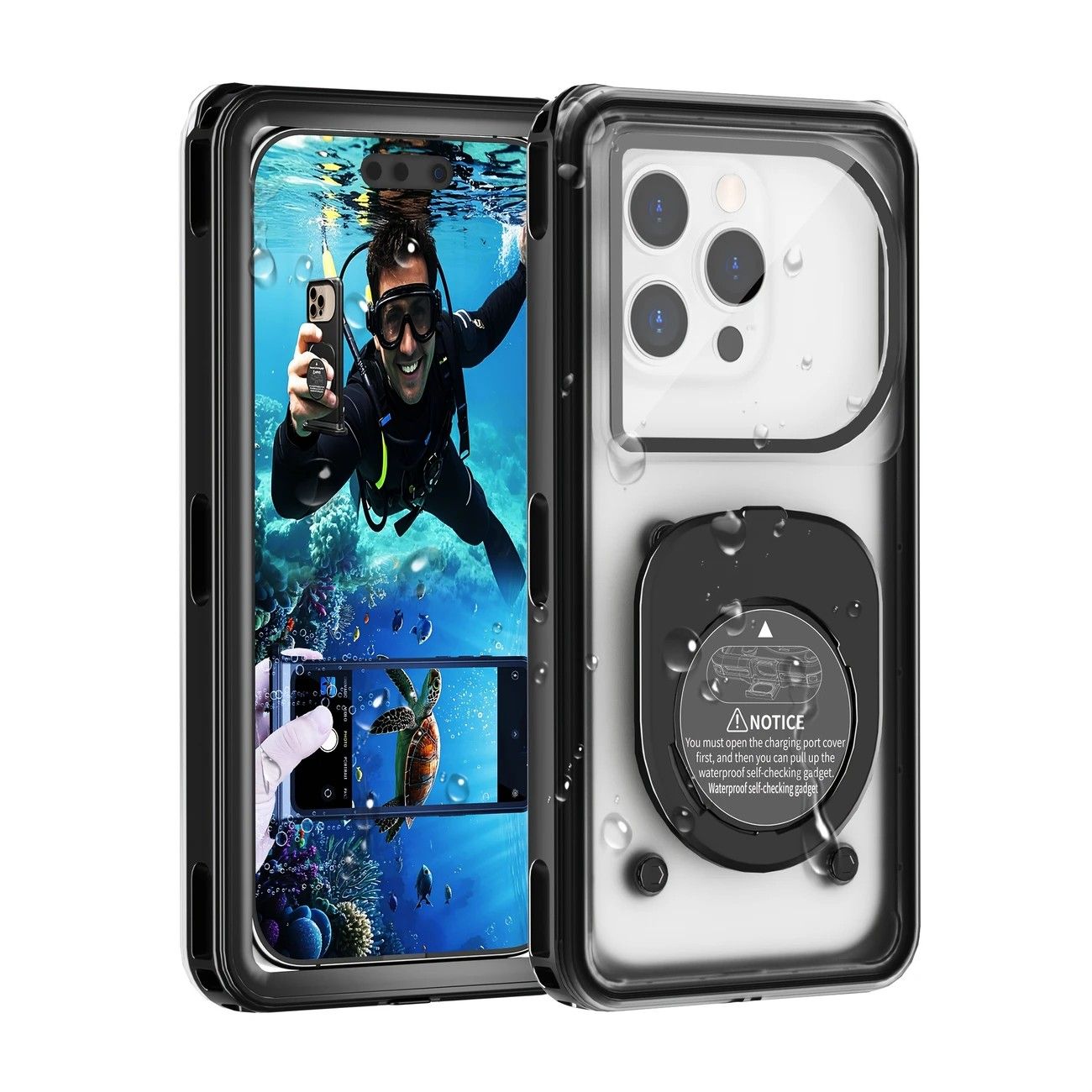 Newly Upgraded IPX8 Diving Phone Case, 15m Waterproof, 6.9-inch Universal, Surfing Swimming Underwater Photography, Shockproof and Scratch-Resistant.light blue