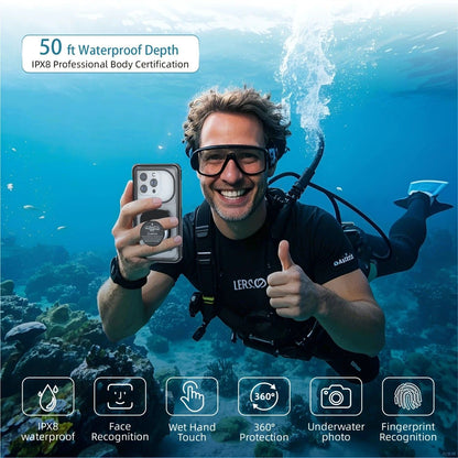 Newly Upgraded IPX8 Diving Phone Case, 15m Waterproof, 6.9-inch Universal, Surfing Swimming Underwater Photography, Shockproof and Scratch-Resistant.light GREEN