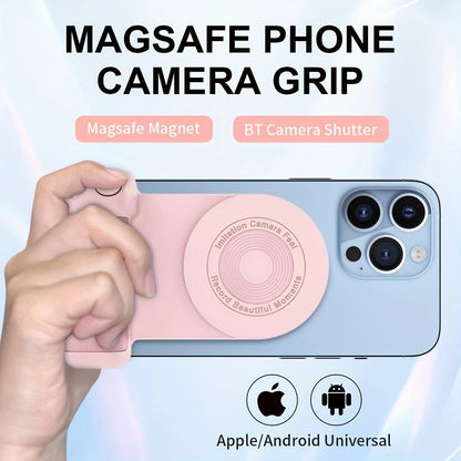 Magnetic Phone Photography Grip | Compatible with iPhone & Android, 360° Fill Light with Bluetooth Remote, Ideal for Live Streaming & Vlogging