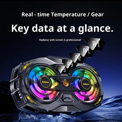 New Dual-Fan Phone Cooler with Digital Display – Designed for Gamers and Live Streamers.