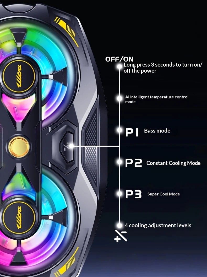 New Dual-Fan Phone Cooler with Digital Display – Designed for Gamers and Live Streamers.