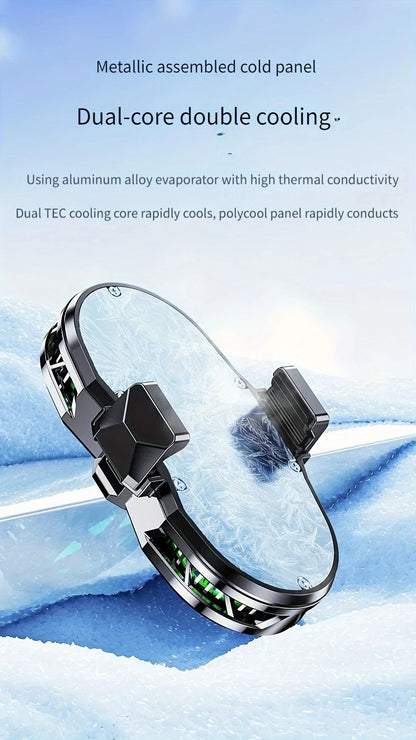 Semiconductor Cooling Fan Back Clip, Instant 3-Second Cooling, Large Area Heat Dissipation, Compatible with All Phone Models, Unobstructed Camera View for Live Streaming & Gaming.（Digital display model）