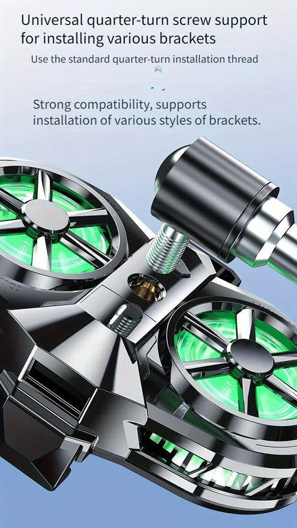 Semiconductor Cooling Fan Back Clip, Instant 3-Second Cooling, Large Area Heat Dissipation, Compatible with All Phone Models, Unobstructed Camera View for Live Streaming & Gaming.（Digital display model）