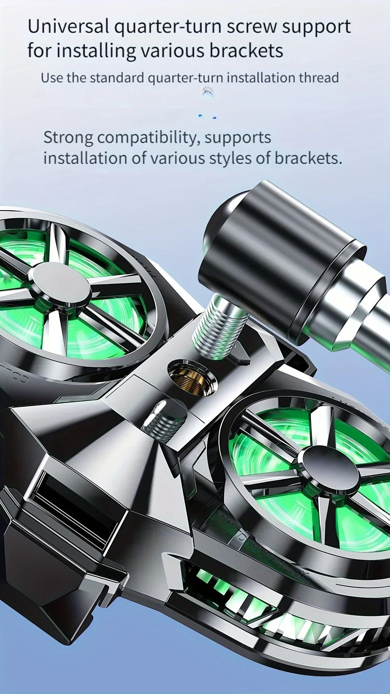 Semiconductor Cooling Fan Back Clip, Instant 3-Second Cooling, Large Area Heat Dissipation, Compatible with All Phone Models, Unobstructed Camera View for Live Streaming & Gaming.（Universal wheel payment）