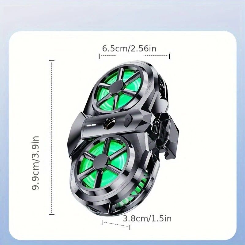 Semiconductor Cooling Fan Back Clip, Instant 3-Second Cooling, Large Area Heat Dissipation, Compatible with All Phone Models, Unobstructed Camera View for Live Streaming & Gaming.（Universal wheel payment）