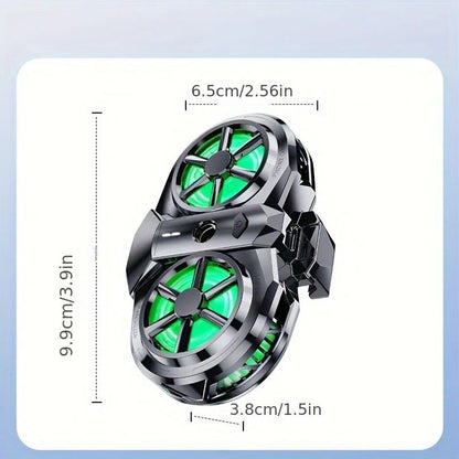 Semiconductor Cooling Fan Back Clip, Instant 3-Second Cooling, Large Area Heat Dissipation, Compatible with All Phone Models, Unobstructed Camera View for Live Streaming & Gaming.（Universal wheel payment）