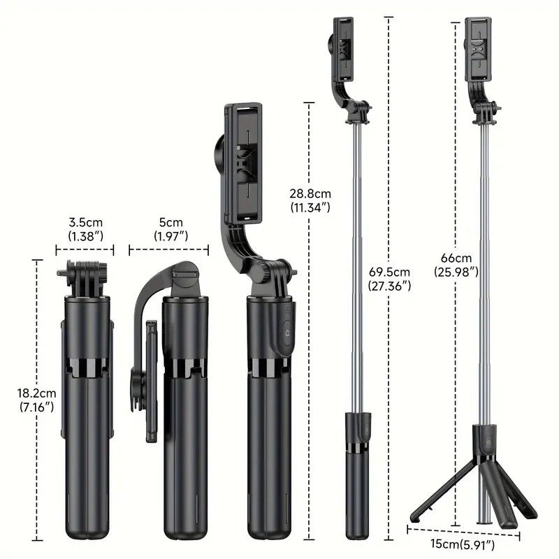 Upgraded Clamp Selfie Stick Tripod: Bluetooth Remote Control, Portable Detachable Design, One Rod, Multiple Functions