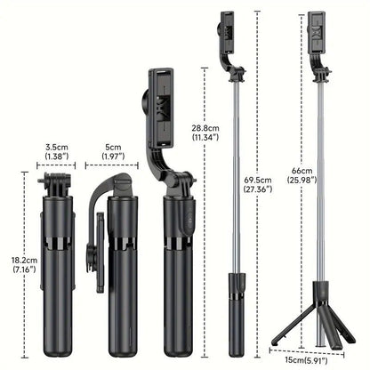 Upgraded Clamp Selfie Stick Tripod: Bluetooth Remote Control, Portable Detachable Design, One Rod, Multiple Functions