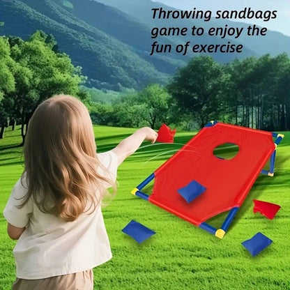 kids outdoor toys throwing game bean bag toss set foldable portable hand eye coordination educational toy family party camping interactive equipment red