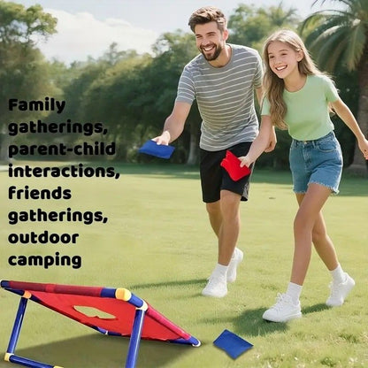 kids outdoor toys throwing game bean bag toss set foldable portable hand eye coordination educational toy family party camping interactive equipment red
