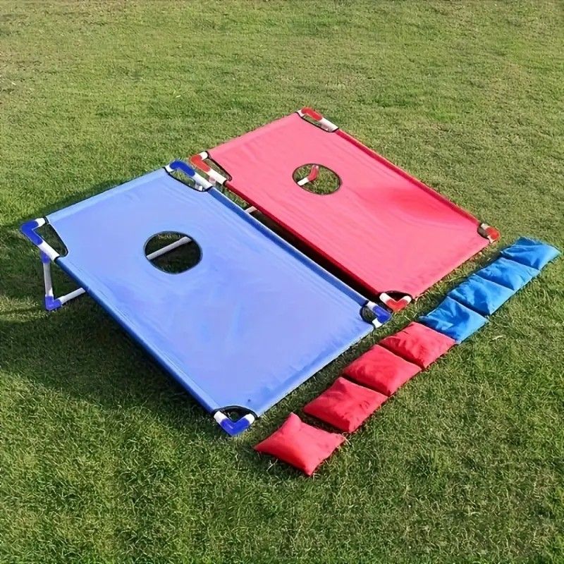 kids outdoor toys throwing game bean bag toss set foldable portable hand eye coordination educational toy family party camping interactive equipment BLUE