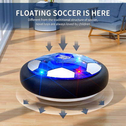 Floating Soccer Toy, Floating Rebound, LED Lights, Glides on Multiple Surfaces, Parent-Child Interaction, Develops Coordination Skills