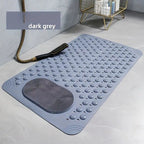 Anti-Slip Massage Shower Mat with Suction Cups Foot Spa Bathroom Mat(khaki)