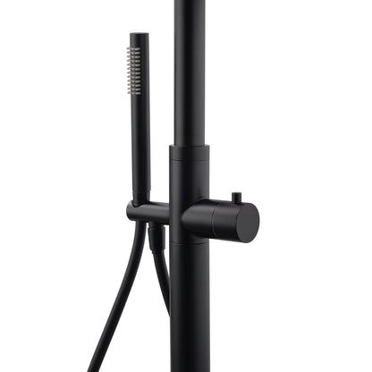 WELS Matte Black 316SUS Dual Shower Set Outdoor Bath System Rainfall 10" Head