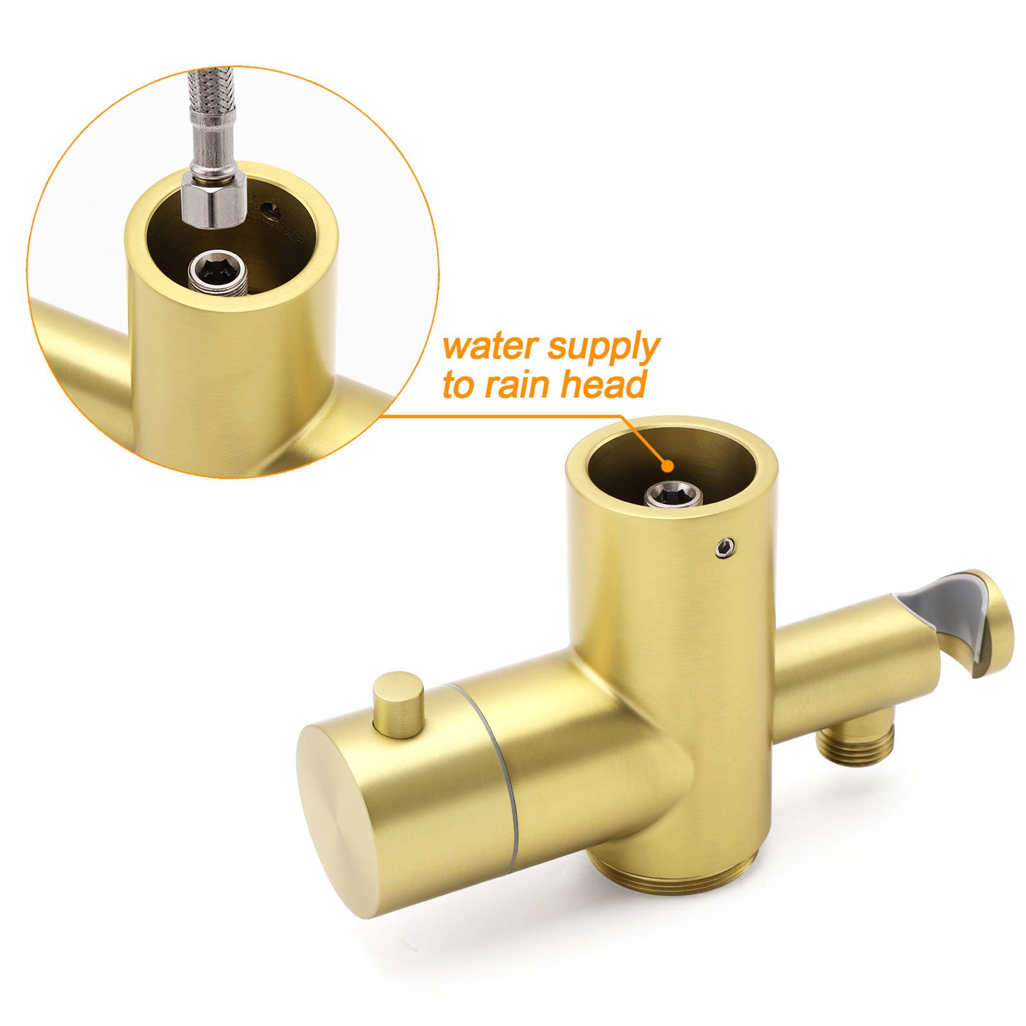 WELS Brushed Gold Twin Shower Handset Combo Set Outdoor Washing 10" Head 316 SUS