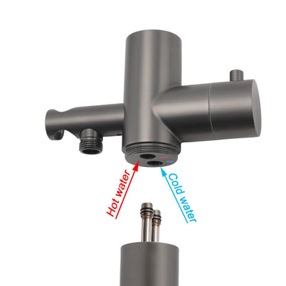 316 SUS WELS Gun Metal Twin Shower Handset Combo Outdoor Bath Rainfall 10" Head