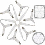 Adjustable Bed Sheet Fastener White, 3, 6, Mattress Sofa Cushion Bed Sheet Fasteners Sided Bedding Sheet Straps Way Elastic Bed Sheet Fastener