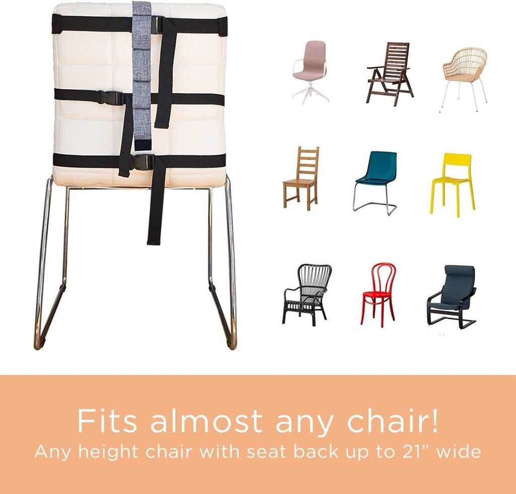Adjustable High Chair Safety Harness for Children, Portable, Light Gray