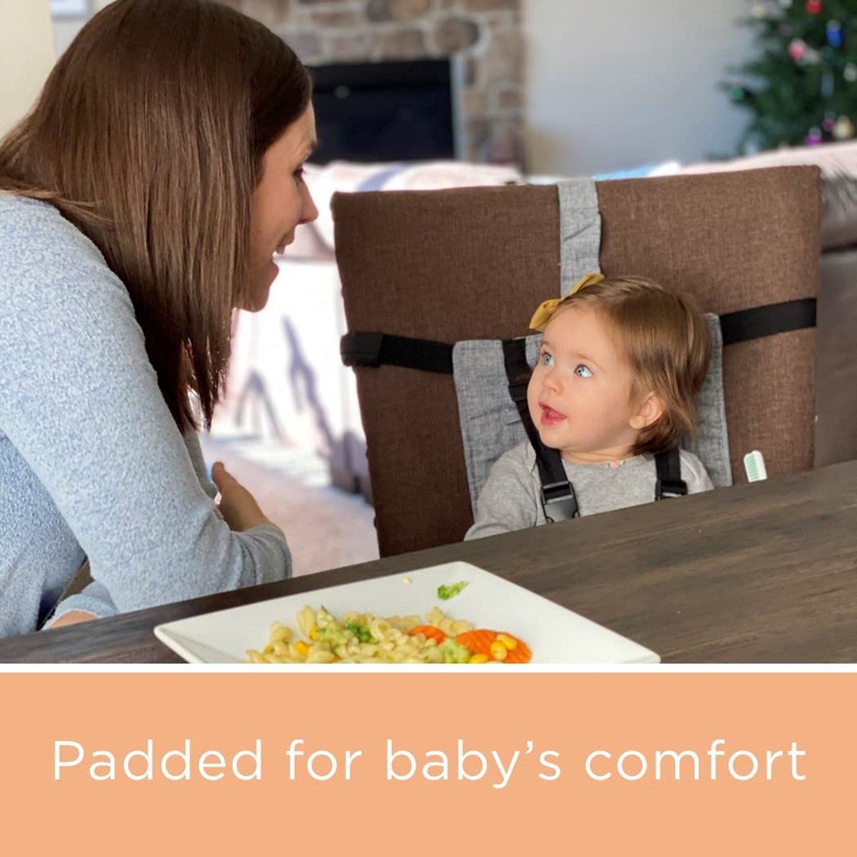 Adjustable High Chair Safety Harness for Children, Portable, Light Gray