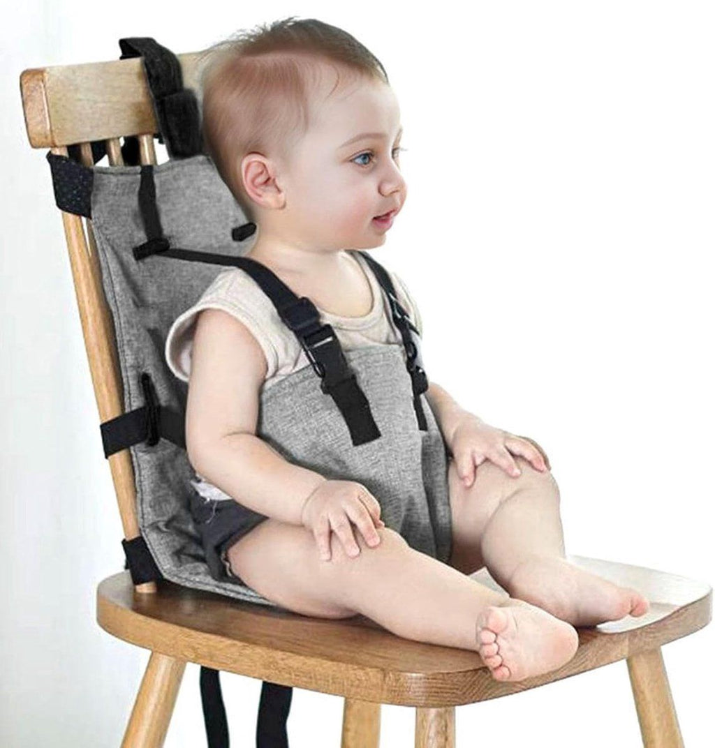 Adjustable High Chair Safety Harness for Children, Portable, Light Gray