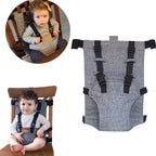 Adjustable High Chair Safety Harness for Children, Portable, Light Gray