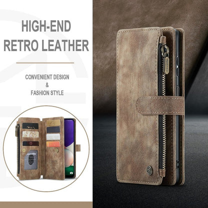 Compatible with Samsung Galaxy A22 5G Case Wallet Durable PU Leather Magnetic Flip Zipper Card Holder - Brown Brown ingen_max
