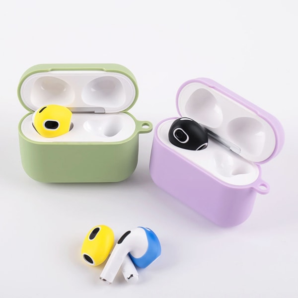 sets of earplugs for Airpods Pods 3 silicone ear caps Bluetooth compatible headphones Earplugs Ear cushions Ultra-thin anti-slip Blue red yellow Blue red yellow