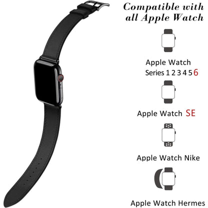 Black/Brown Compatible with Apple Watch Strap 38/40/41 mm, Leather