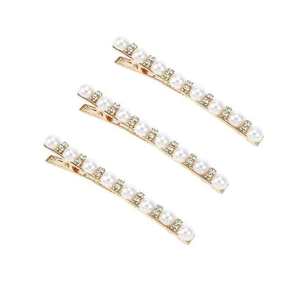 3pcs Pearl Studded Hair Clips Vintage Hair Clips Rhinestone Hair Clip Elegant Headpiece Creative Headpiece