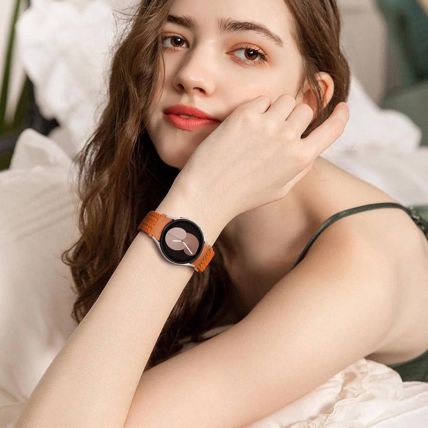 Braided Strap for Samsung Galaxy Watch 6 4 classic/5 Pro 45mm 47mm 43mm 44mm 40mm Magnetic Strap Without Gap Galaxy watch 6 band space gray space gray 6 classic 43mm 47mm