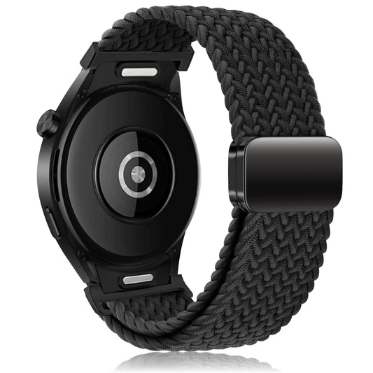 Braided Strap for Samsung Galaxy Watch 6 4 classic/5 Pro 45mm 47mm 43mm 44mm 40mm Magnetic Strap Without Gap Galaxy Watch 6 Band Black Black Watch 6 40mm 44mm