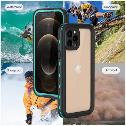 IP68 Waterproof Case for iPhone 15 14 13 12 11 Pro Max XS Max XR 7 8 RedPepper Transparent Protection Diving Underwater Swimming Outdoor Sports Grass Blue Grass Blue i-Phone 15