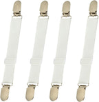Sheet Clips Buckles Sheet Holder Mattress Clips, 4 pcs Adjustable Elastic Sheet Fasteners Buckles Holders