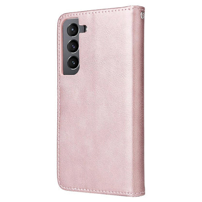 Compatible with Samsung S22 Magnetic 2-in-1 Phone Case/Wallet - Pink Pink gold Pink gold